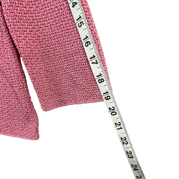 Eileen Fisher Sweater Top Womens S Pink Fine Gauge Crochet Italian Yarn Coastal - Picture 11 of 14